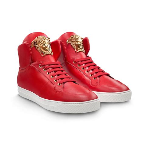 versace shoes red white gold